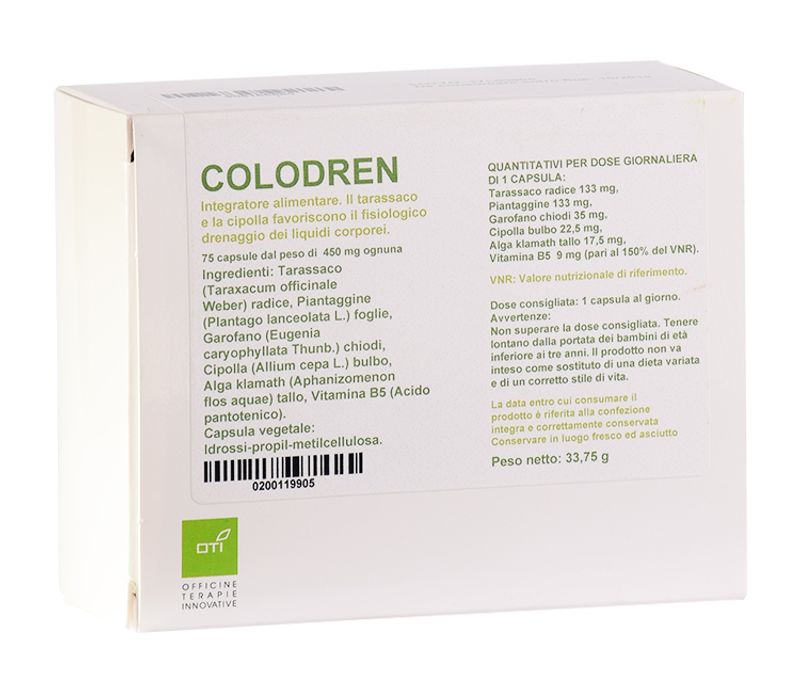 Oti Colodren Integratore Alimentare per il drenaggio dei liquidi corporei 75 capsule-1