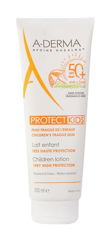 A-Derma Protect Latte solare viso e corpo protezione molto alta SPF50+ per pelle fragile del bambino-1