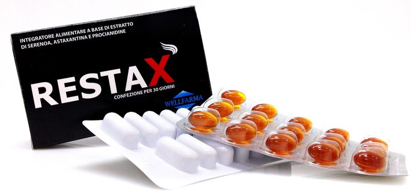 Restax integratore alimentare a base di Serenoa Repens Astaxantina e Proantocianidine 30 capsule +30-1