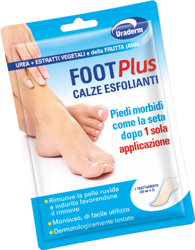 Uraderm Foot Plus Calze Esfolianti per rimuovere la pelle ruvida dei piedi 2 pezzi-1