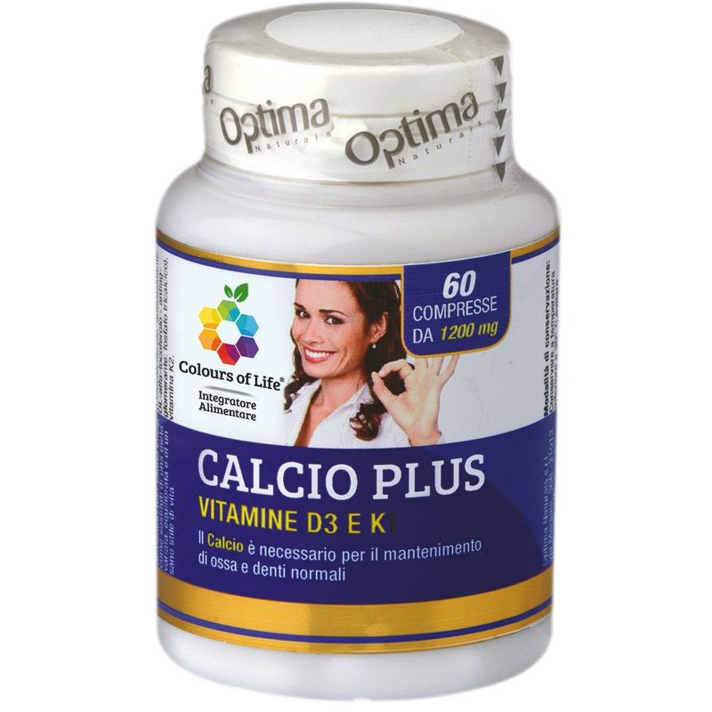 Optima Colours of Life Calcio Plus integratore alimentare utile per le ossa e per i denti 60 capsule-1