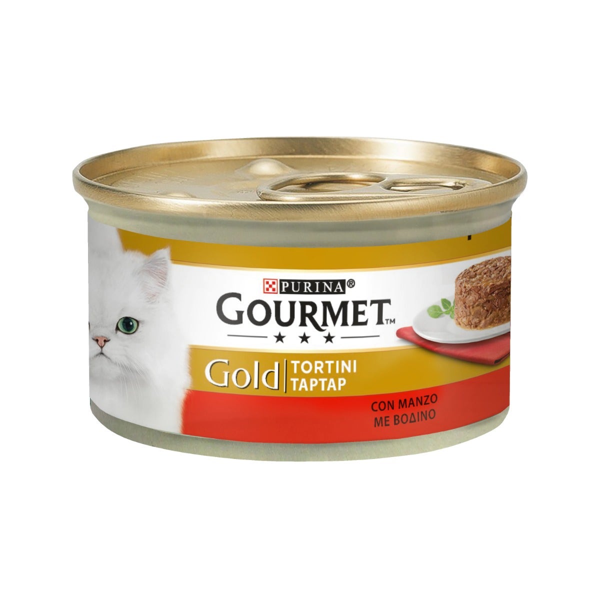Purina Gourmet Gold Tortini Con Manzo Per Gatti Lattina 85g-1