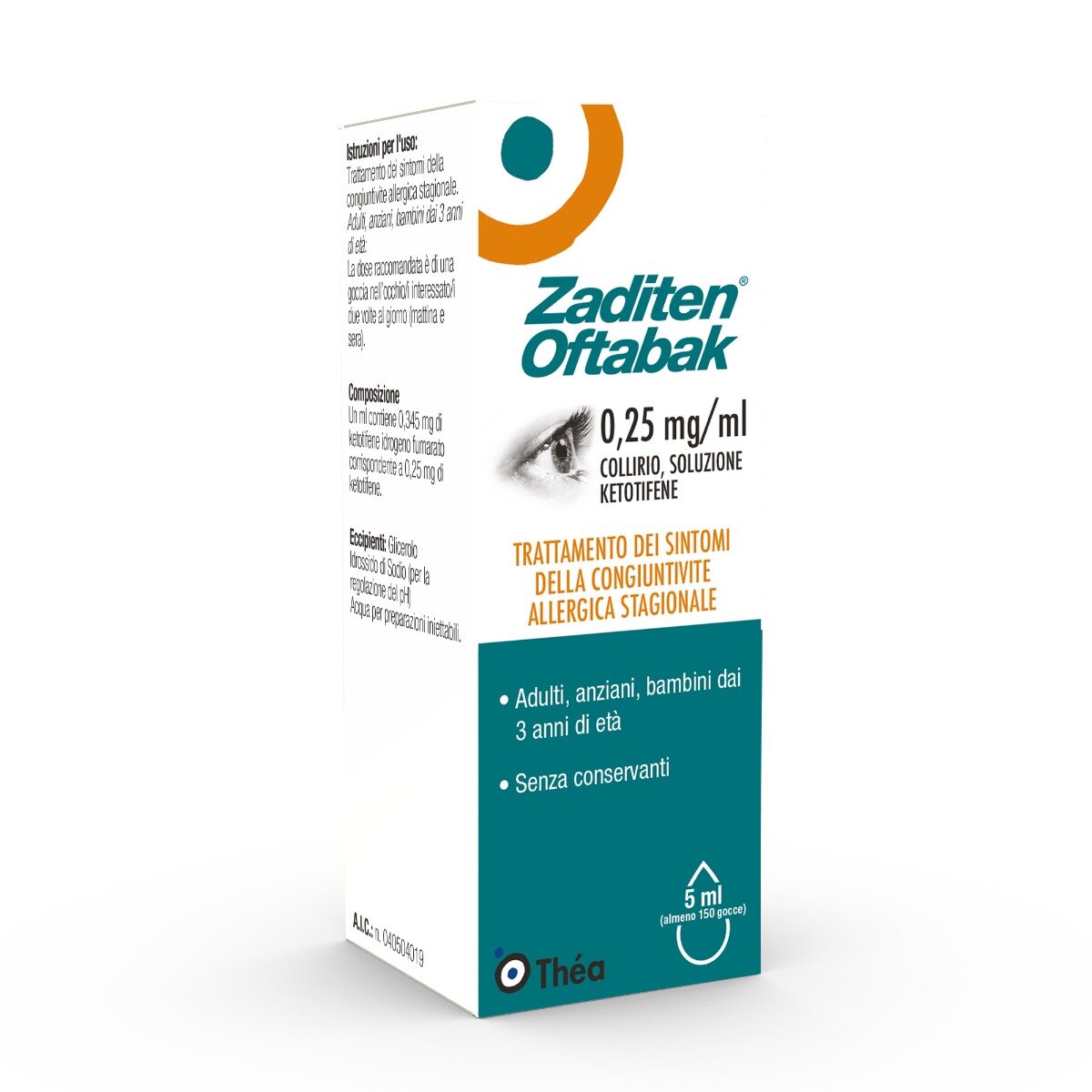 Zaditen Oftabak 0,25 mg/ml Ketotifene collirio 5ml-2