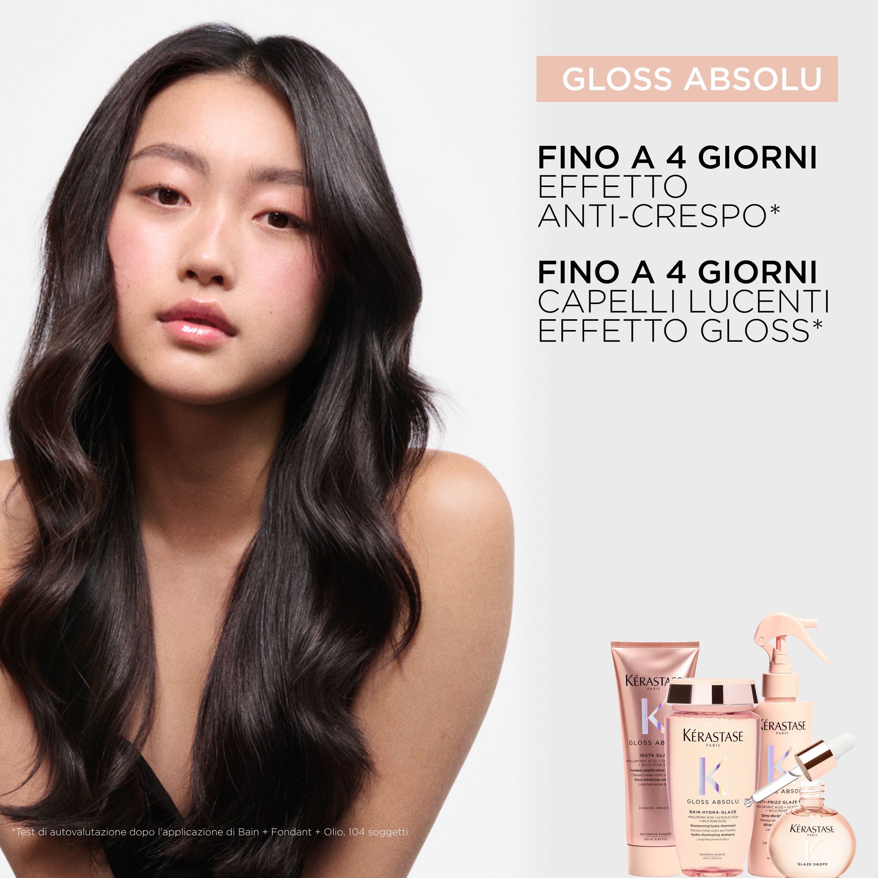 Kérastase Gloss Absolu Bain Ricaricabile Hydra-glaze per capelli tendenti al crespo 500ml