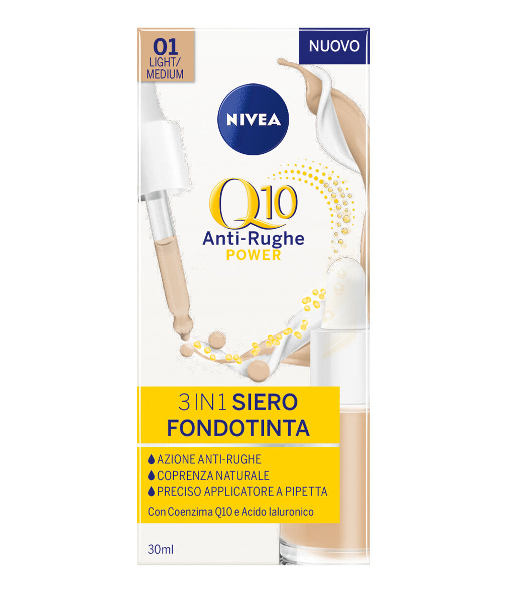 Nivea Face Q10 Power Antirughe 3In1 Siero Fondotinta Light/Medium 30ml-2