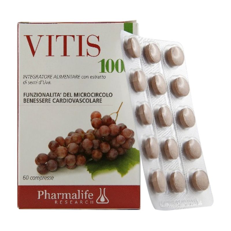 Pharmalife Vitis 100% integratore alimentare utile per il microcircolo 60 compresse-1