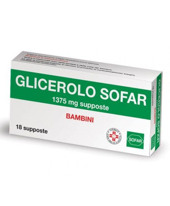 Glicerolo Bambini 18 supposte Sofar-1