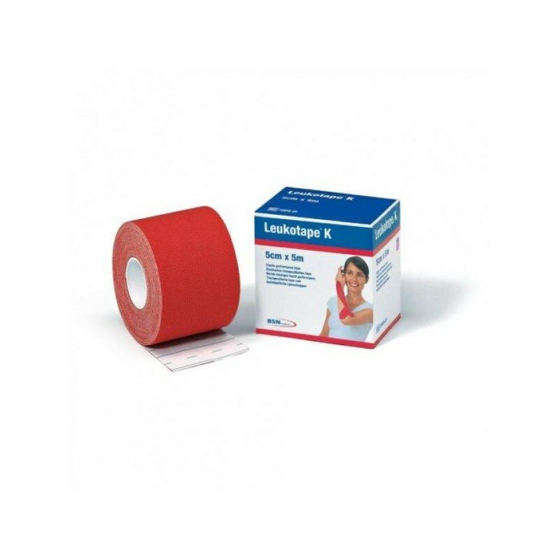 Actimove Leukotape K Taping Benda Adesiva 5mx5cm Rosso 1 Rotolo-1