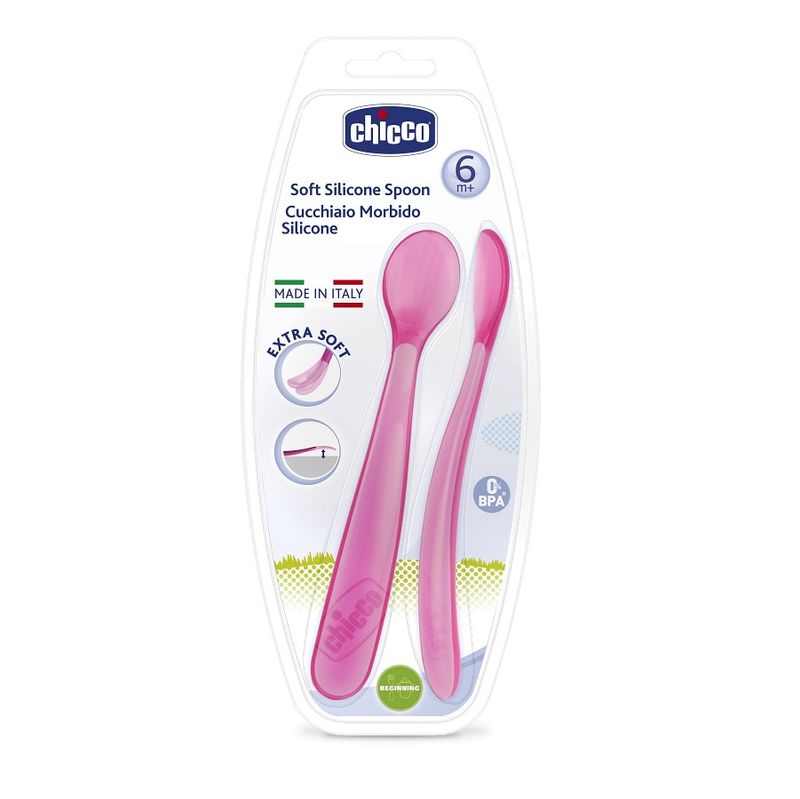 Chicco Cucchiaio in Silicone per bambina 6 mesi-1