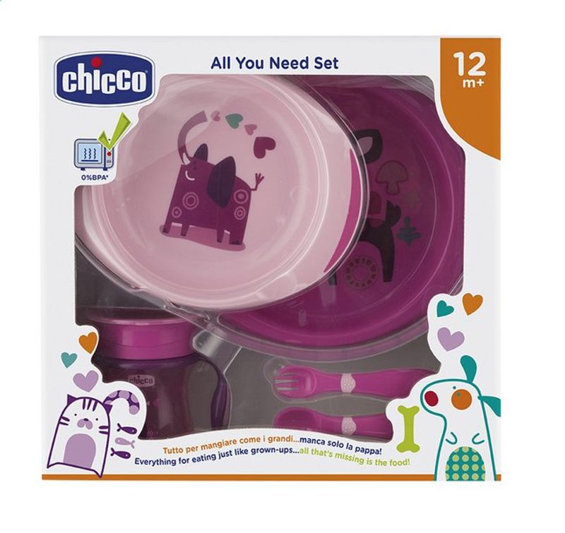 Chicco Set Pappa colore Rosa 12+ mesi-1