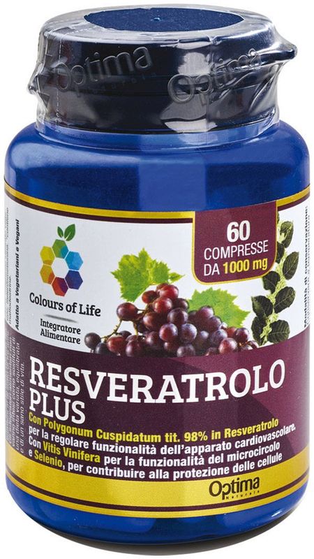 Optima Colours of Life Resveratrolo Plus integratore alimentare utile per la circolazione 60 compres-1