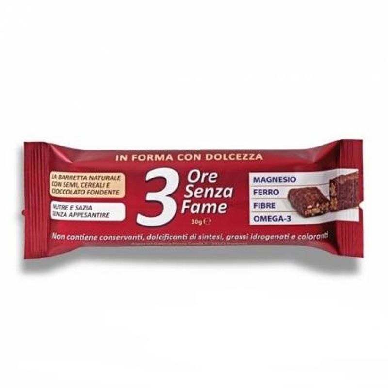 Rilevo Barretta 3 Ore Senza Fame con semi cereali e cioccolato fondente 30g-1