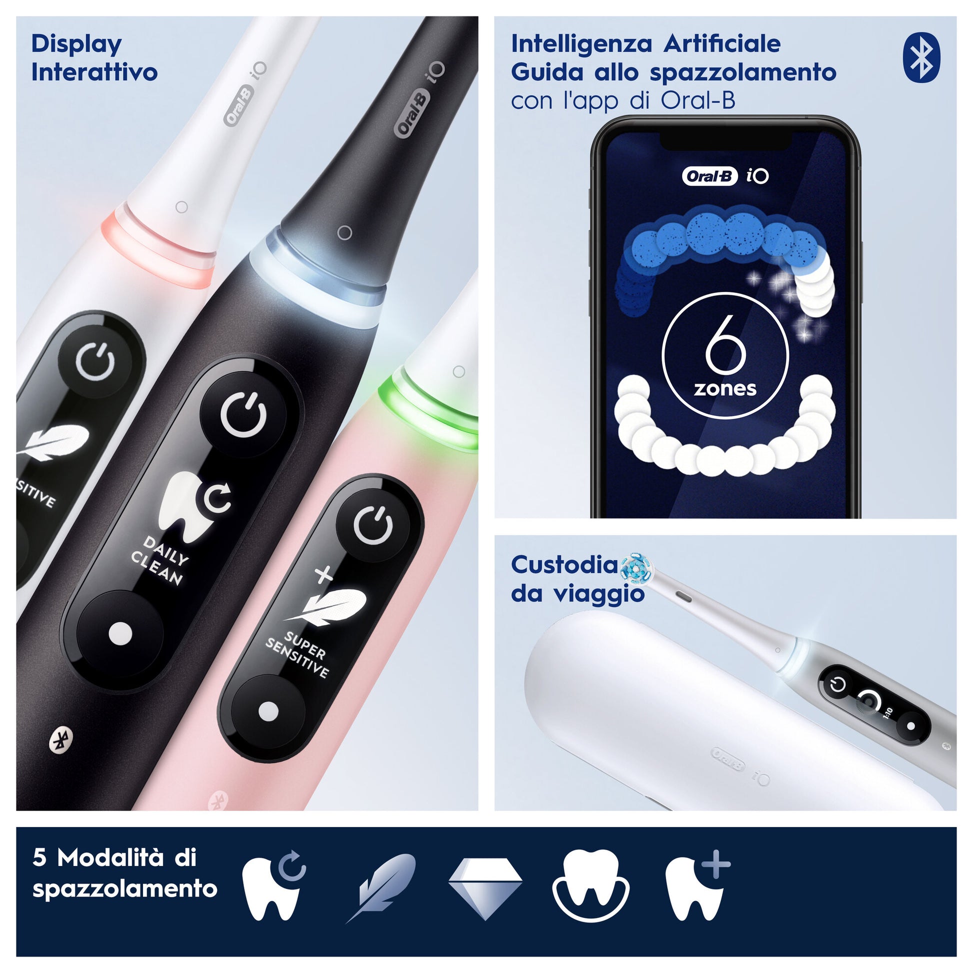 Oral-B iO6 spazzolino elettrico ricaricabile colore nero con custodia da viaggio-35