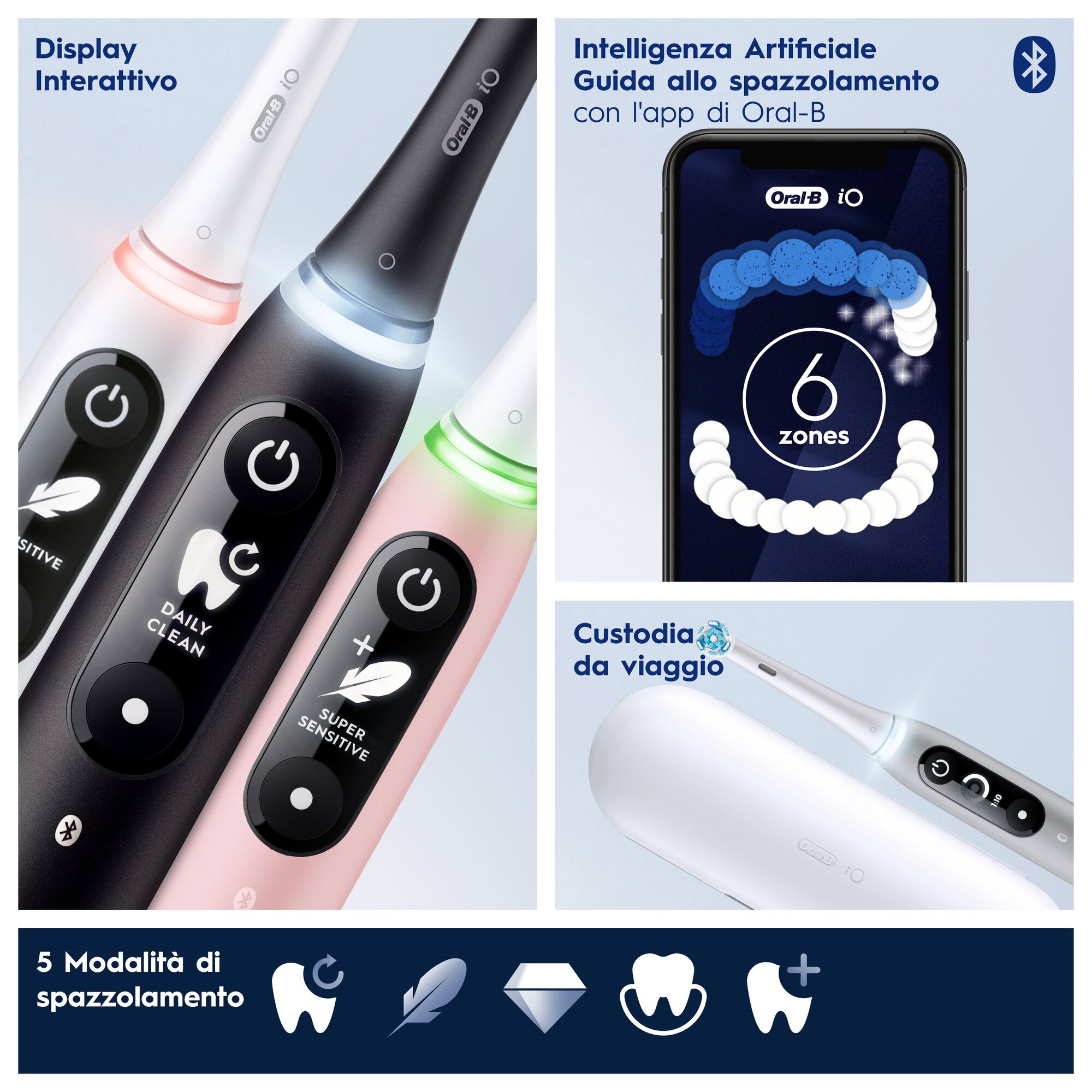 Oral-B iO6 spazzolino elettrico ricaricabile colore nero con custodia da viaggio-35