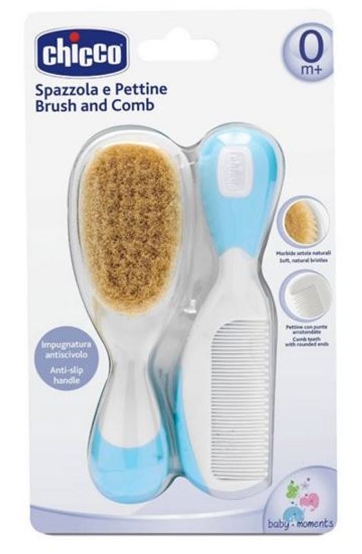 Chicco spazzola e pettine azzurro 0m+-1