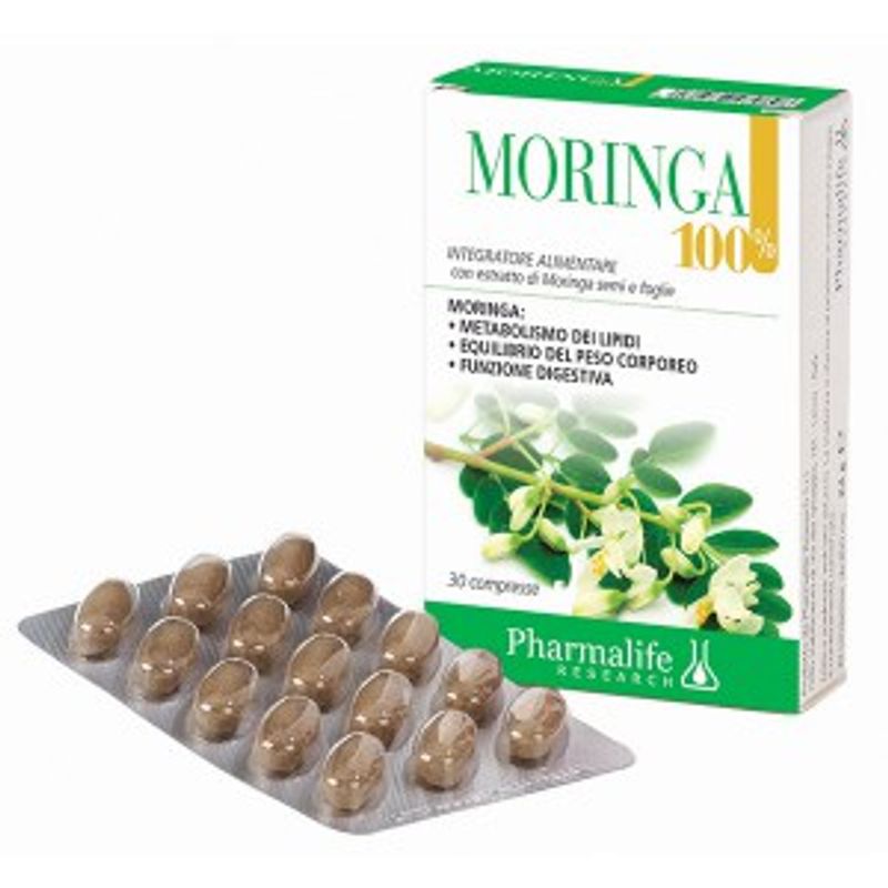 Pharmalife Moringa 100% integratore alimentare utile per la funzionalità digestiva 60 compresse-1