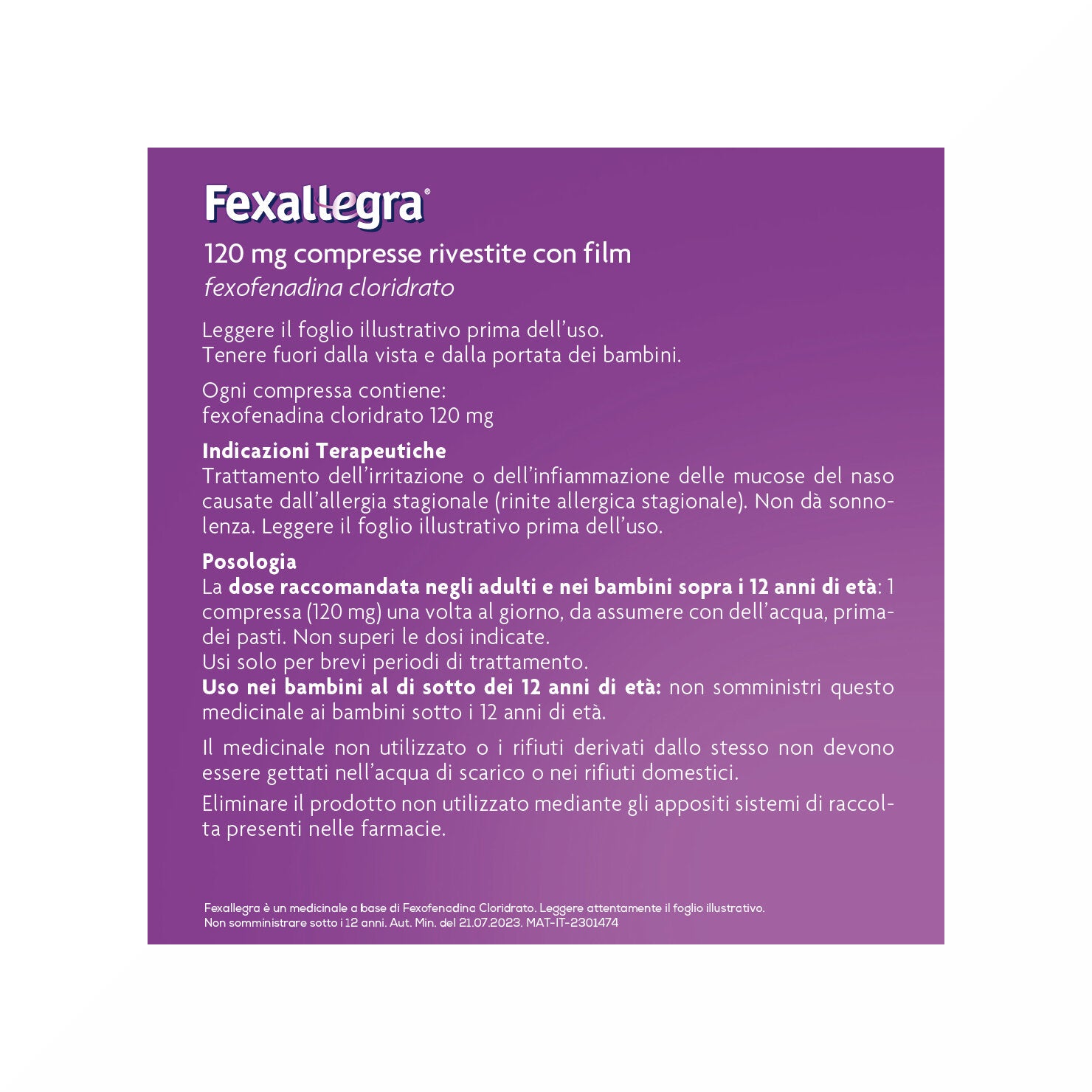 Fexallegra Antistaminico Contro Sintomi Allergia 10 Compresse-7