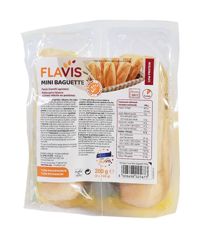 Mevalia Flavis Mini Baguette panini bianchi 200g-1