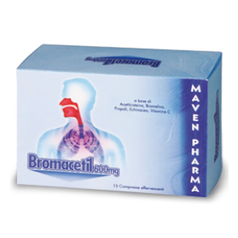 Bromacetil integratore alimentare utile per l'apparato respiratorio 15 compresse-1