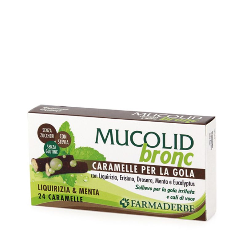 Farmaderbe Caramelle Mucolid Bronc liquirizia e menta 24 pezzi-1