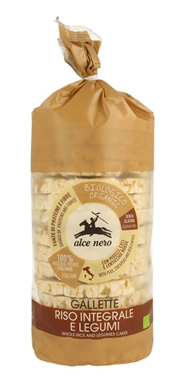 Alce Nero Gallette di Riso Integrale e Legumi bio 100g-1