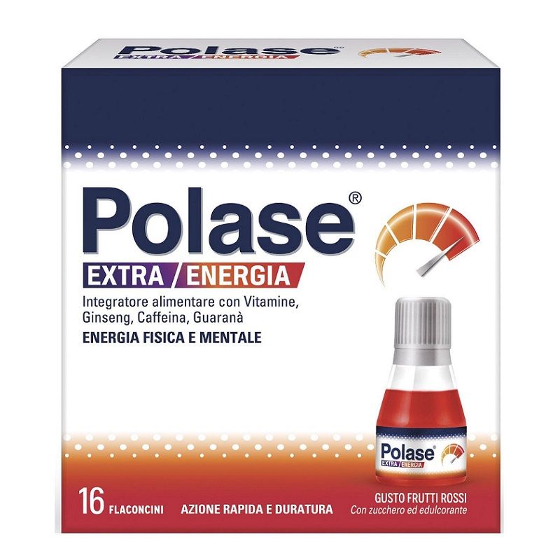 Polase Extra Energia Integratore Alimentare Vitamina B Vitamina C Ginseng Guaranà 16 Flaconcini-0