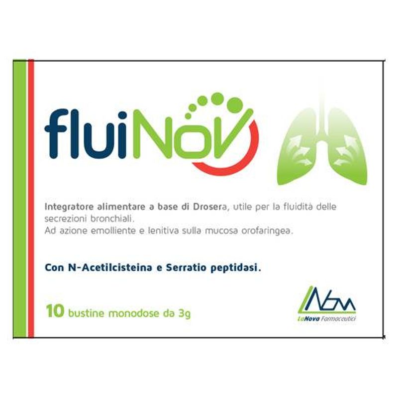 Fluinov utile per la fluidità delle secrezioni bronchiali 10 bustine-1