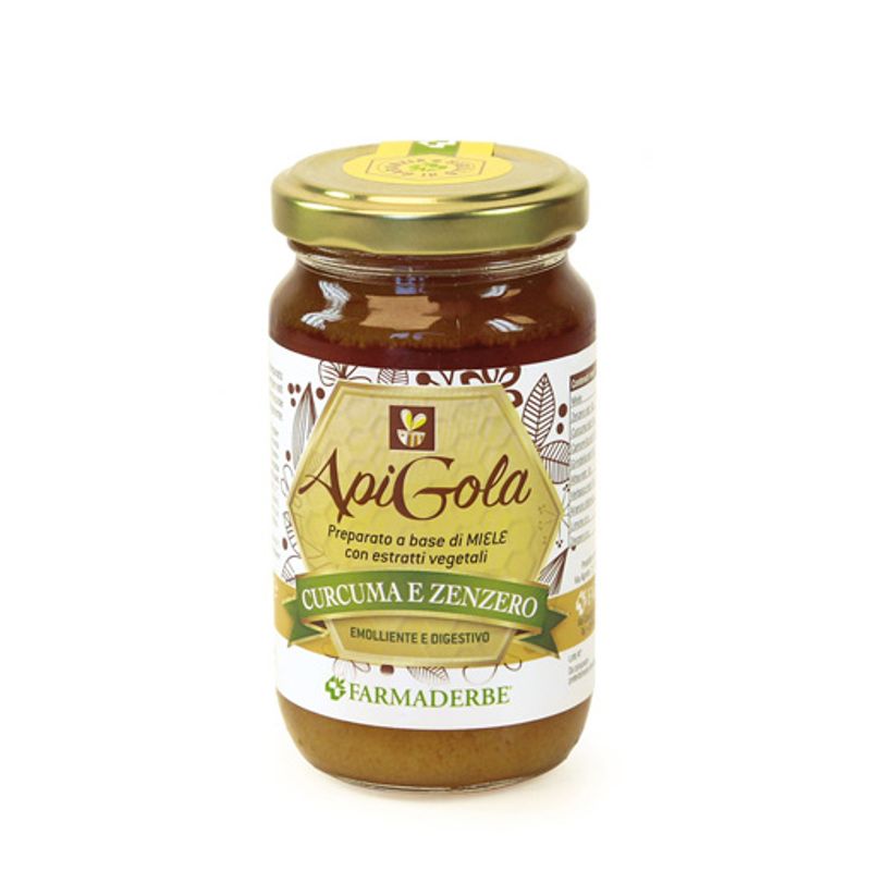 Farmaderbe Api Gola Miele con Curcuma e Zenzero 250g-1