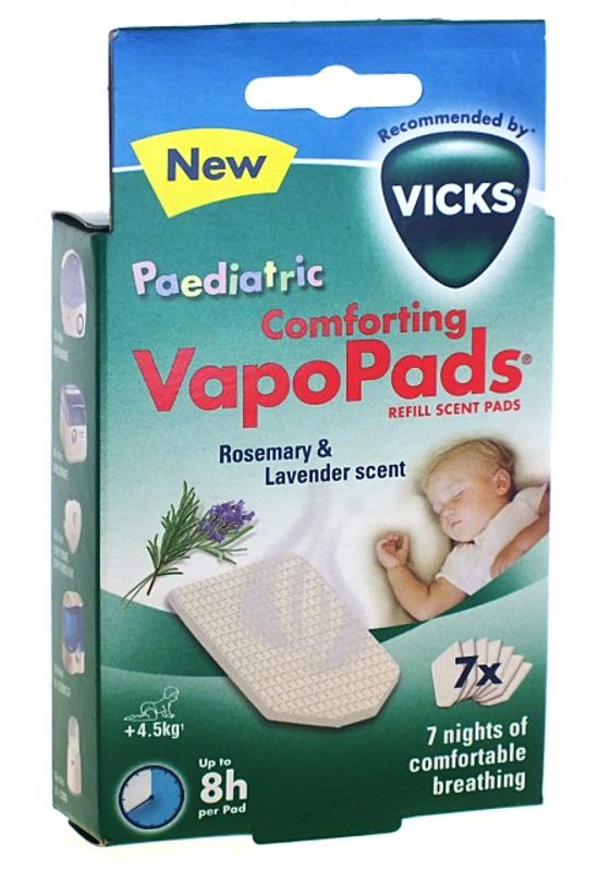 Vicks Pediatric Comforting VapoPads ricariche al rosmarino e lavanda +3m 7 pezzi-1
