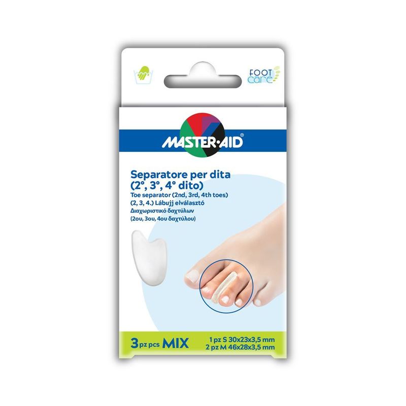 Master-Aid Foot Care Separatore per Dita gel 3 pezzi misti-1