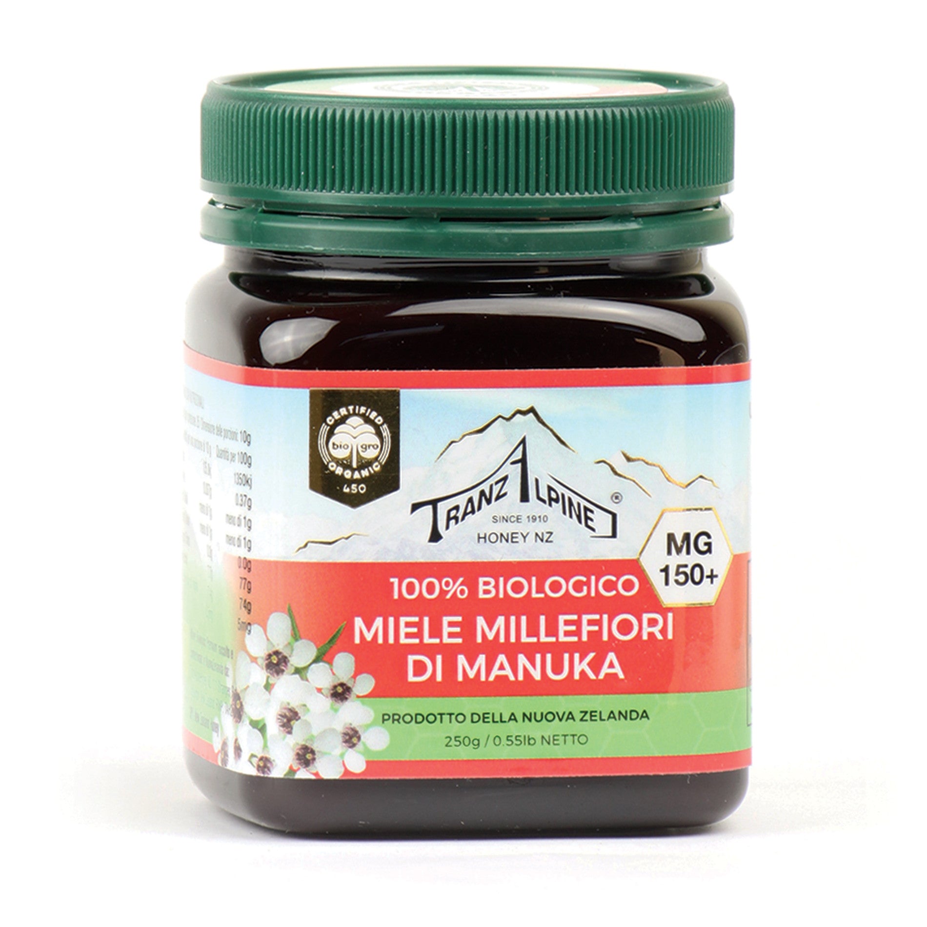 Erbavoglio Tranz Alpine Miele di Manuka MG150+ biologico 250g-1