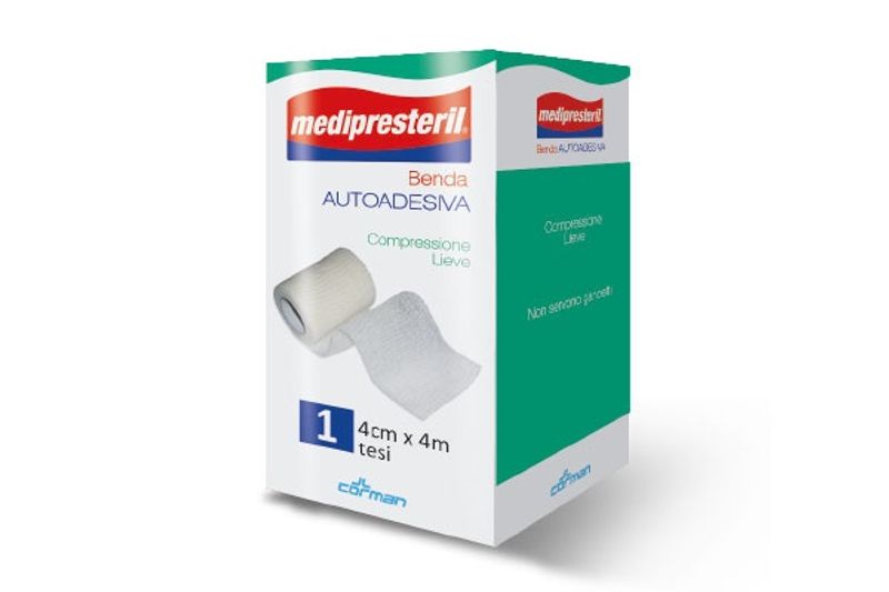 MediPresteril 1 Benda autoadesiva 4 cm x 4 m tesi-1