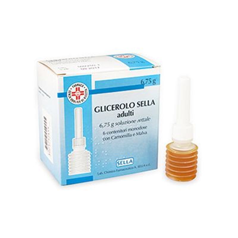Glicerolo adulti 6,75g soluzione rettale 6 contenitori monodose Sella-1