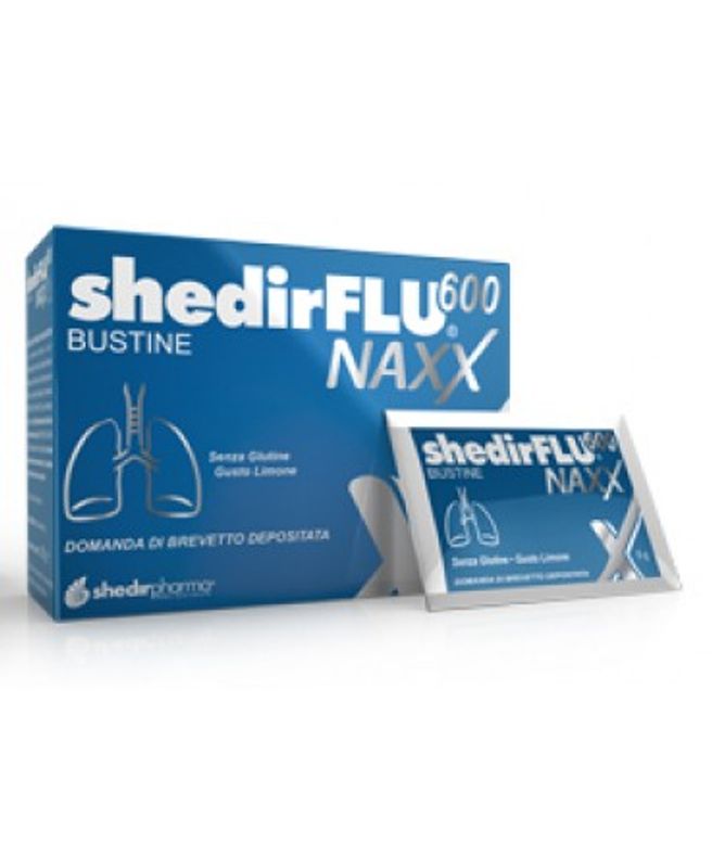 Shedir Flu 600 Naxx benessere delle vie respiratorie gusto Limone 20 bustine-1