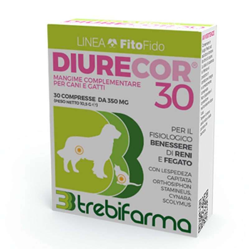 Diurecor cani e gatti drenaggio dei liquidi 30 compresse-1