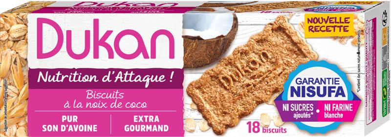 Dukan biscotti di crusca d'Avena gusto cocco 18 biscotti-1