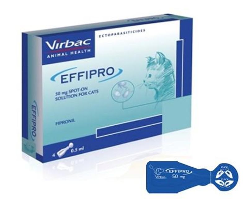 Effipro 50 mg Spot-On 4 pipette antiparassitario per gatti-1