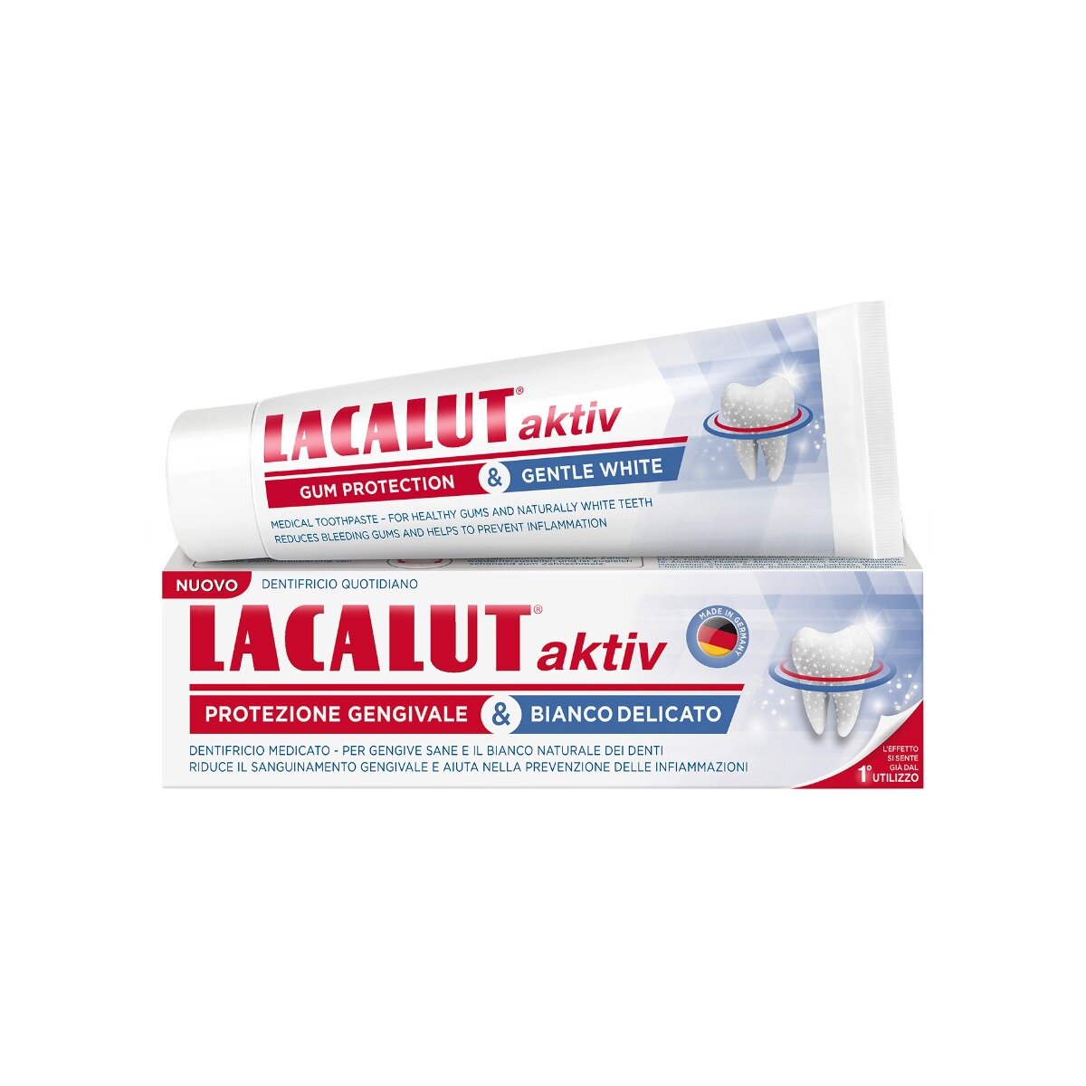 Lacalut Aktiv Dentifricio Protezione Gengivale Bianco Delicato 75ml-4