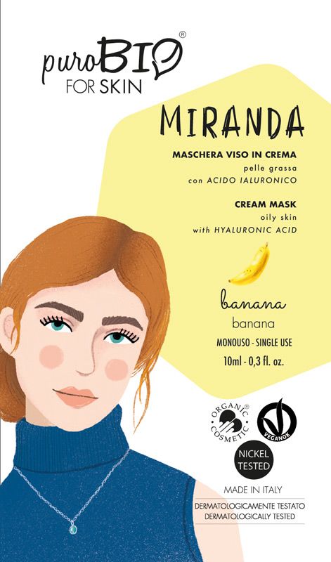 PuroBio Miranda Maschera Viso in crema alla banana per pelle grassa 10ml-1