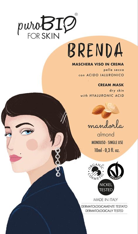 PuroBio Brenda Maschera Viso in crema alla mandorla per pelle secca 10ml-1