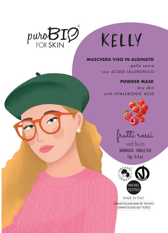 PuroBio Kelly Maschera Viso in alginato ai frutti rossi per pelle secca 13g-1