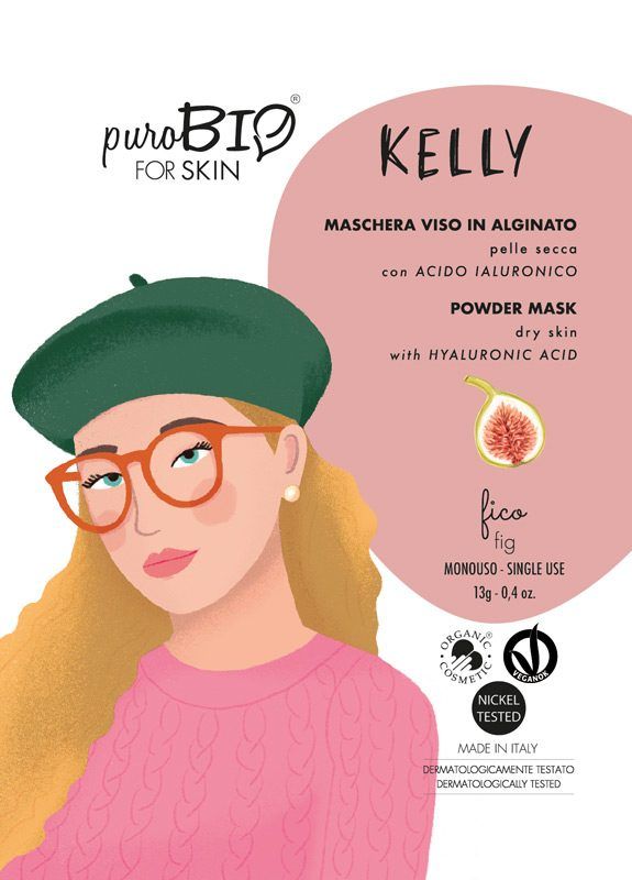 PuroBio Kelly Maschera Viso in alginato al fico per pelle secca 13g-1