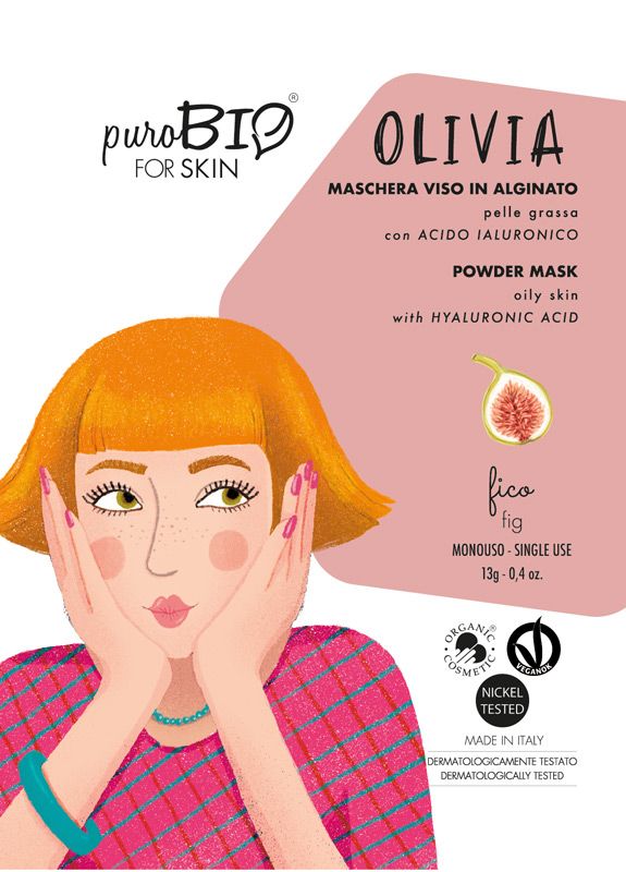 PuroBio Oliva Maschera Viso in alginato al fico per pelle grassa 13g-1