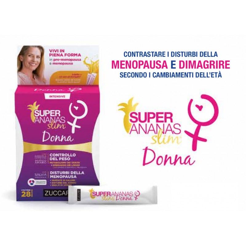Zuccari Super Ananas Slim donna controllo del peso e disturbi della menopausa 28 bustine-1