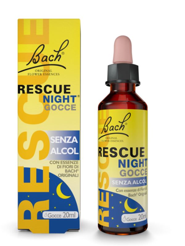 Rescue Night Gocce 20ml senza alcol con essenze originali Fiori di Bach Notte Serena-1