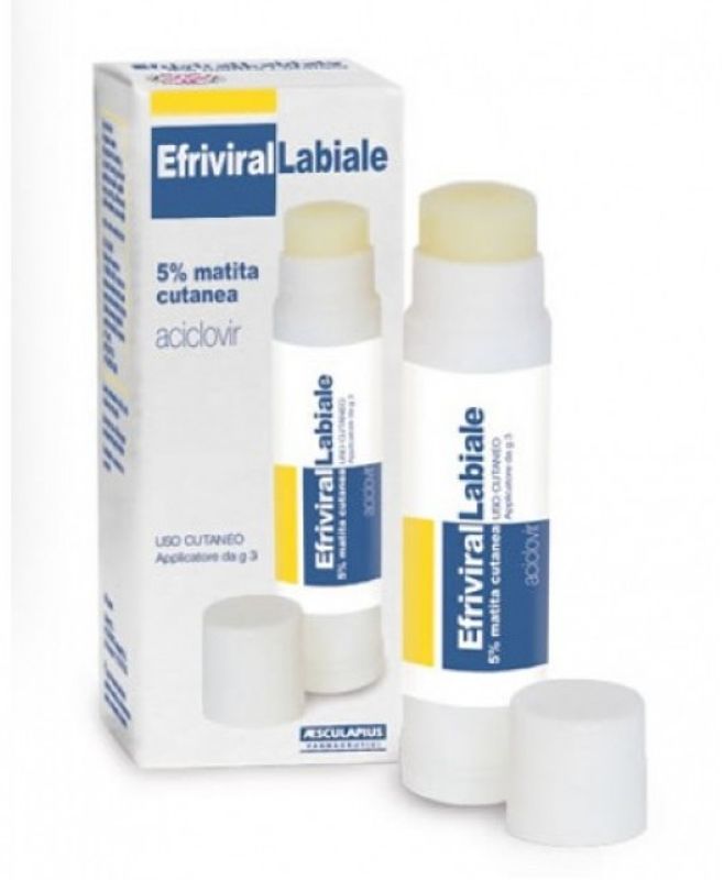 Efriviral Labiale Matita Cutanea 5% 3g-1