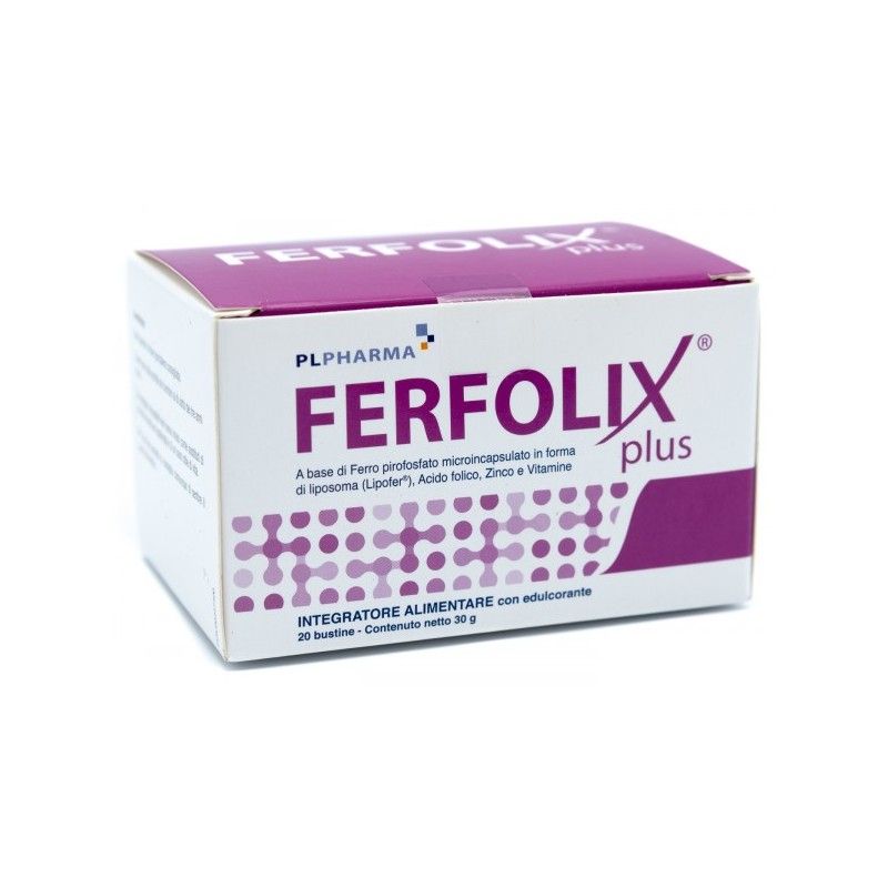 Ferfolix Plus a base di ferro 20 bustine-1