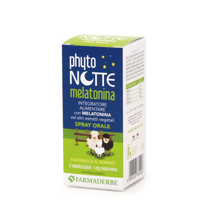 Farmaderbe Phyto Notte Melatonina favorisce il sonno spray orale 30ml-1