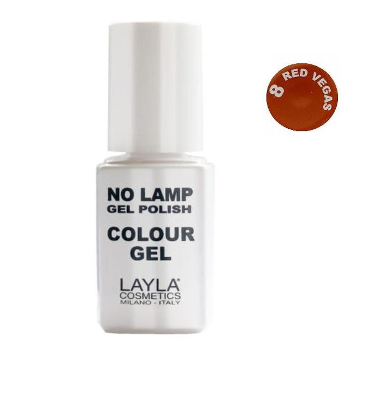 Layla No Lamp Gel Polish Colour Gel colore n.8 Red Vegas 10ml-1