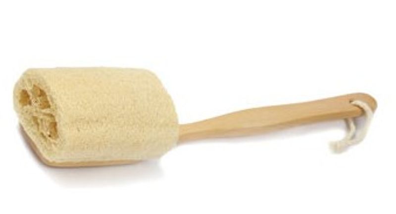 Aleppo Colors Loofah spugna vegetale esfolliante con impugnatura in legno-1